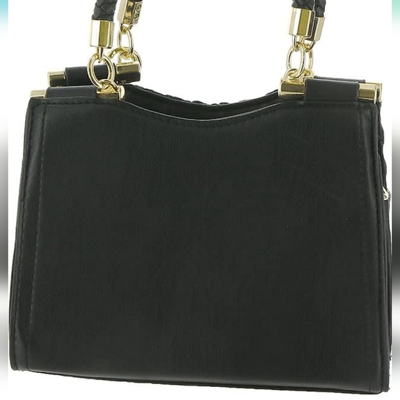 NWoT BEBE Black Satchel Crossbody Convertible Gold Black Satchel Adjustable - Picture 11 of 15